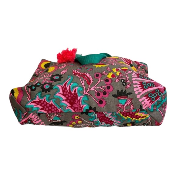 Charming Charlie Tote Bag RSVP Beads Sequins Tassels Pink Multicolor Canvas - Picture 8 of 10